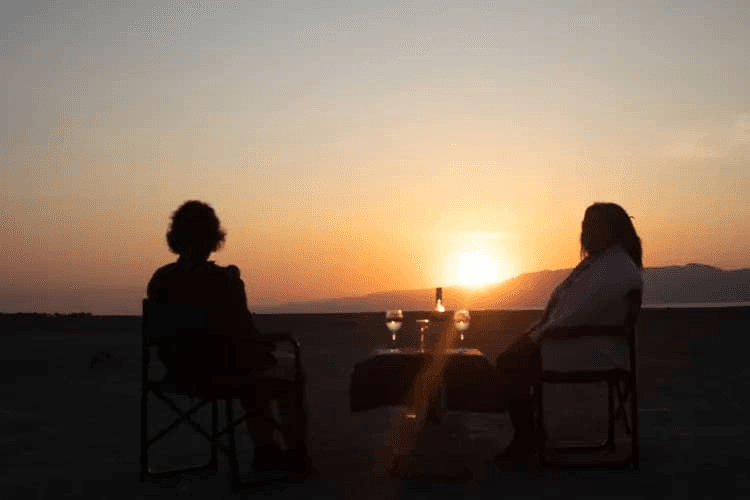 The Lake Eyasi landscape at sunset
